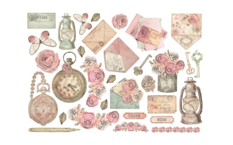 Shabby Rozen Ephemera Stickers Stamperia