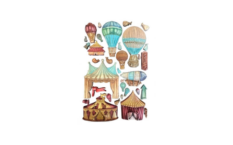 Siliconen Mal A5 Alice in Kerstmis Circus-Luchtballon Stamperia