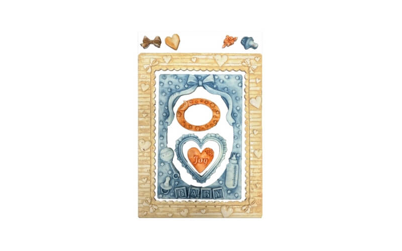 Siliconen Mal A5 Baby Frames and Hearts Stamperia