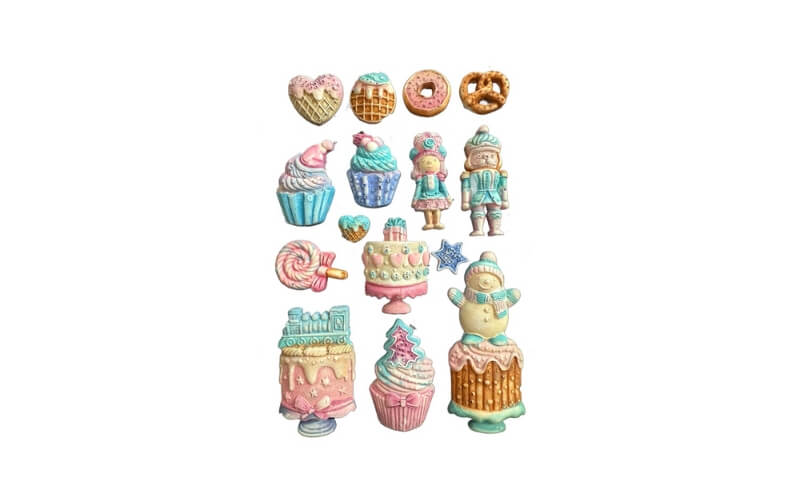 Siliconen Mal A5 Candy Christmas Taartjes Stamperia