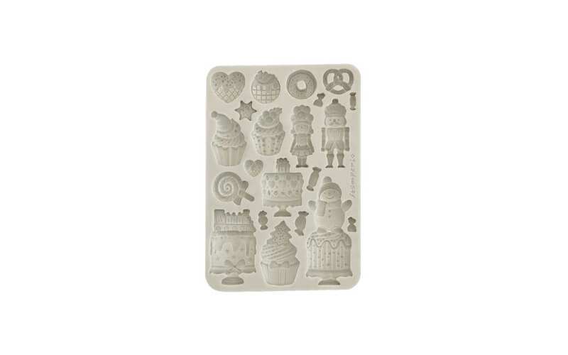 Siliconen Mal A5 Candy Christmas Taartjes Stamperia