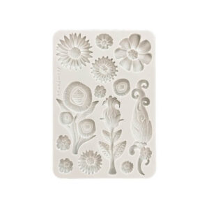 Siliconen Mal Furry Friends Bloemen Stamperia A5