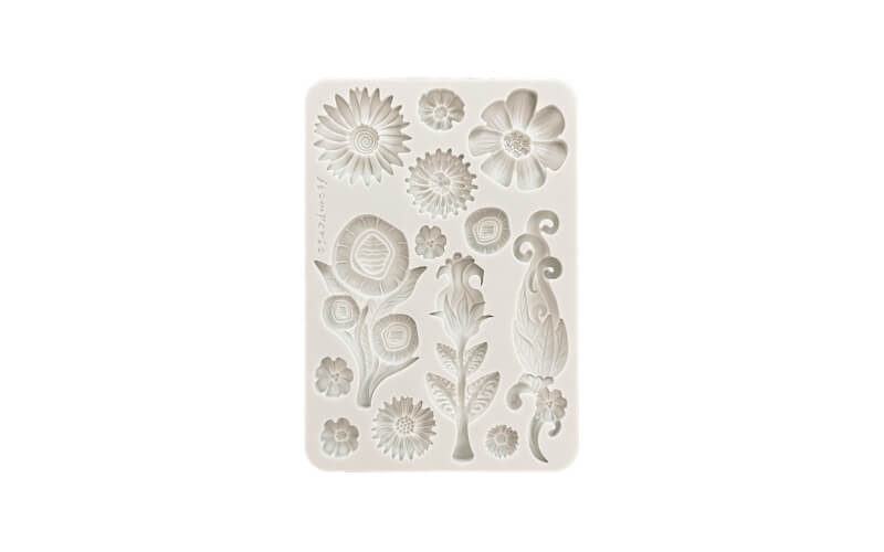 Siliconen Mal Furry Friends Bloemen Stamperia A5