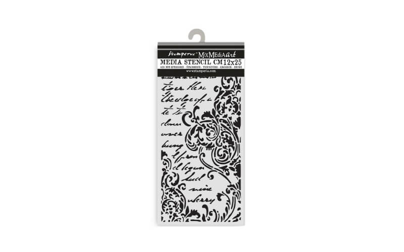 Stencil Secret Diary Frieze with Lettering 12x25 Stamperia