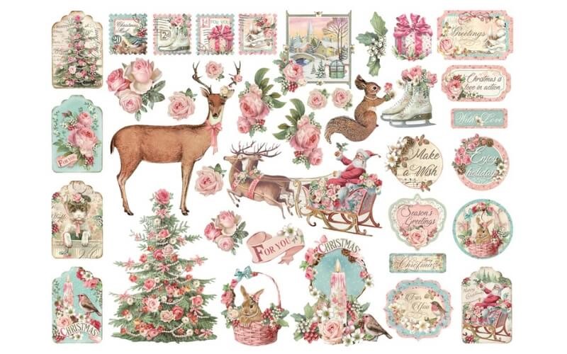 Stansen Roze Kerst Stamperia