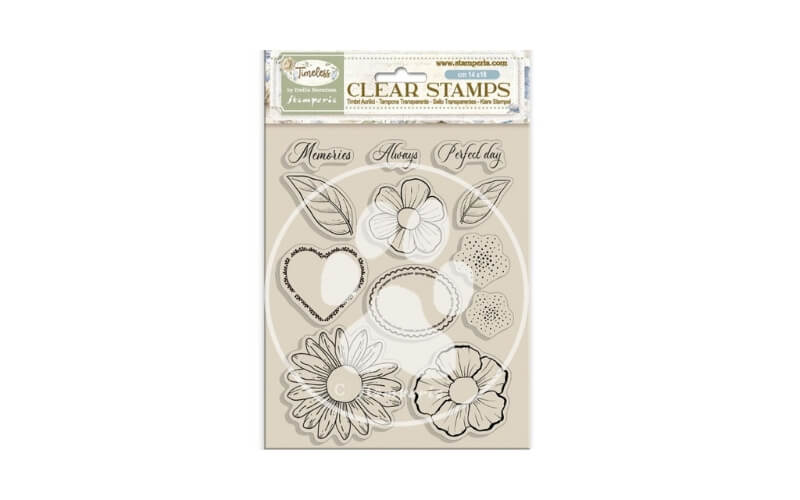 Stempels Timeless Bloemen en Harten Stamperia