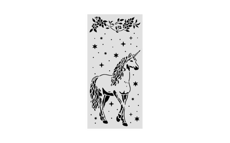 Stencil 12x25 Wonderland Unicorn Stamperia