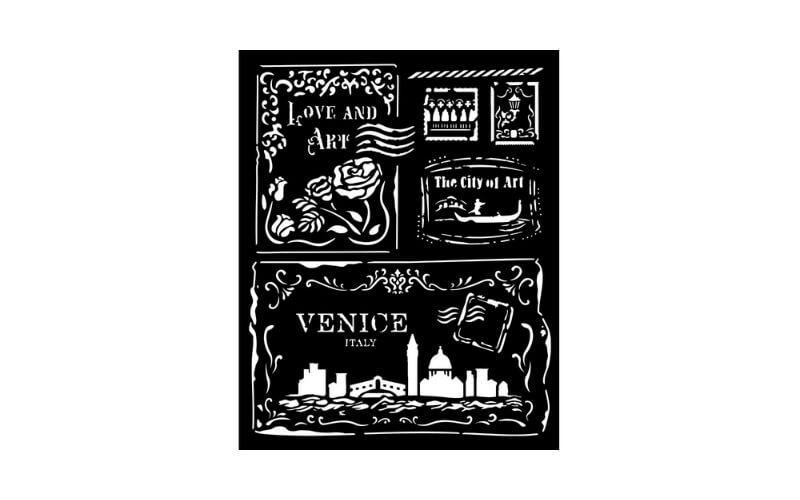 Stencil 20x25 Venetië Kaarten Stamperia