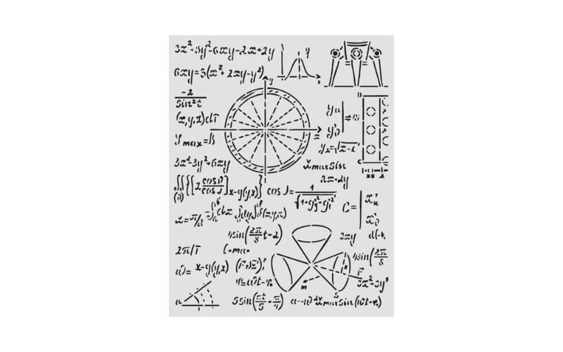 Stencil A New Beginning Formulas 20x25 Stamperia