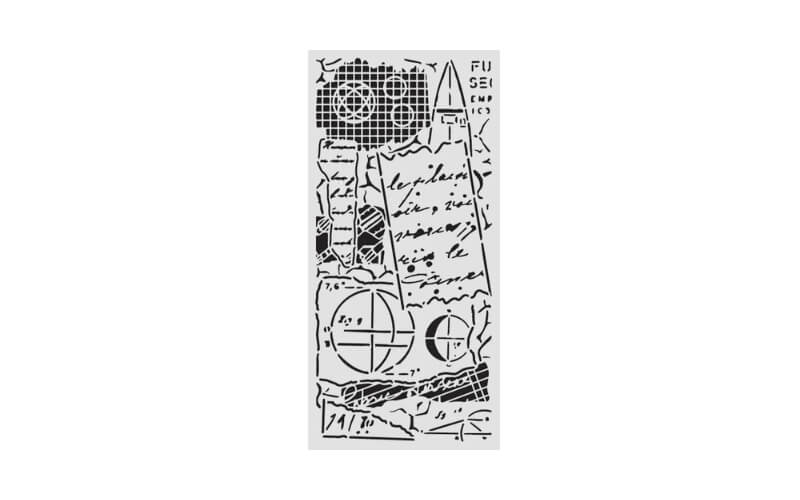 Stencil A New Beginning Notes 12x25 Stamperia