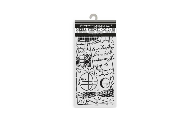 Stencil A New Beginning Notes 12x25 Stamperia