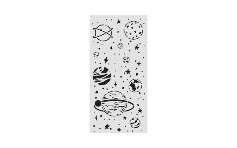 Stencil A New Beginning Planetary 12x25 Stamperia
