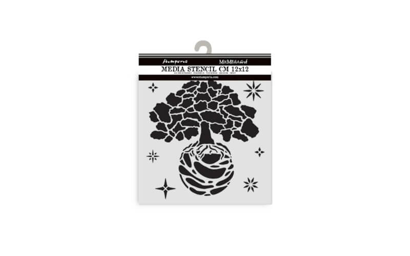 Stencil A New Beginning The world Tree 12x12 Stamperia