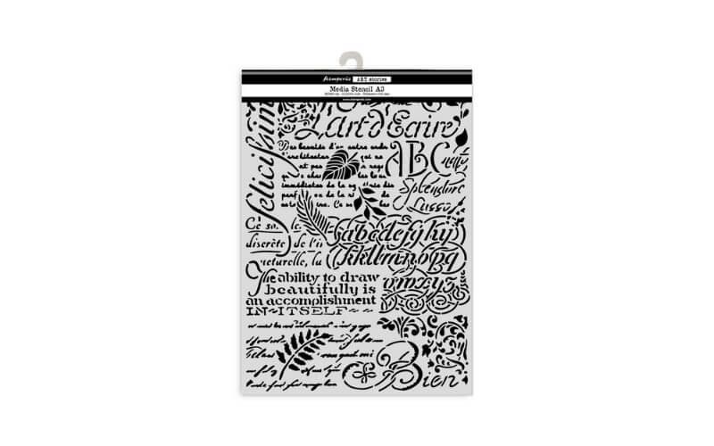 Stencil A3 Writings Art Stories Stamperia