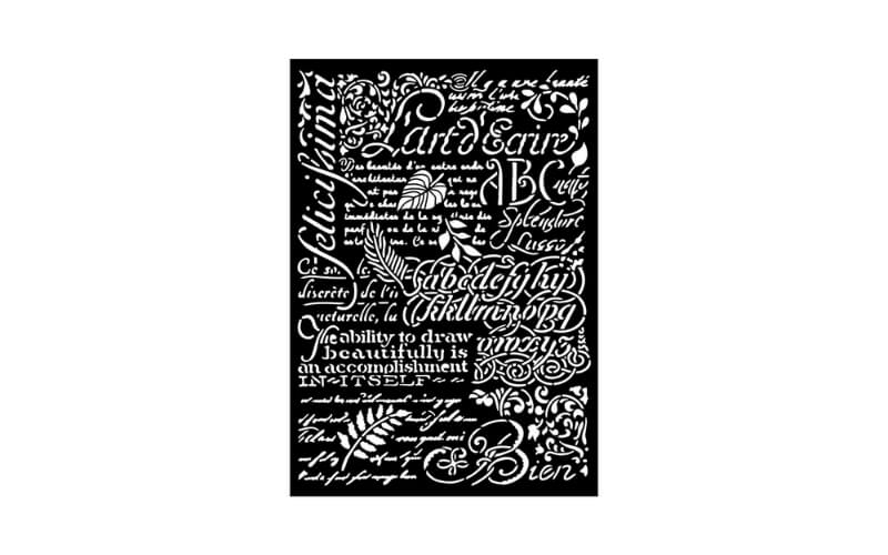 Stencil A3 Writings Art Stories Stamperia