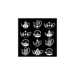 Stencil Alice in Kerstmis Theepotten Stamperia 12x12