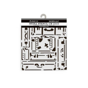 Stencil Art of Travelling Suitcases 12x12 Stamperia