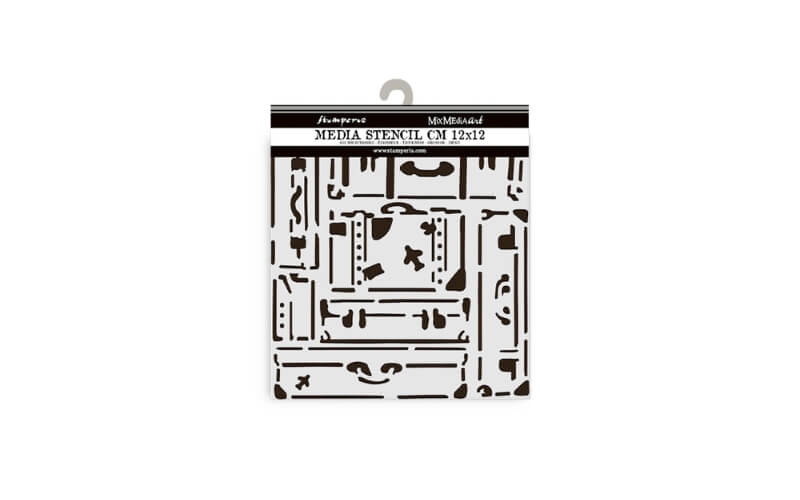Stencil Art of Travelling Suitcases 12x12 Stamperia