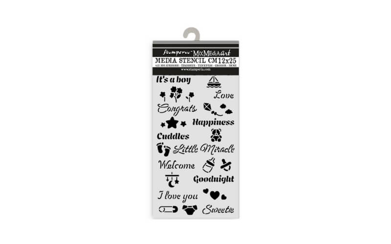 Stencil Baby Quotes 12x25 Stamperia