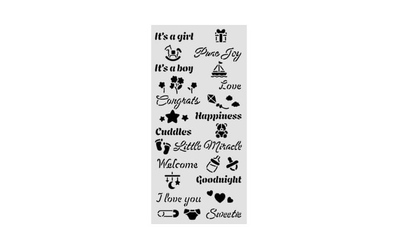 Stencil Baby Quotes 12x25 Stamperia