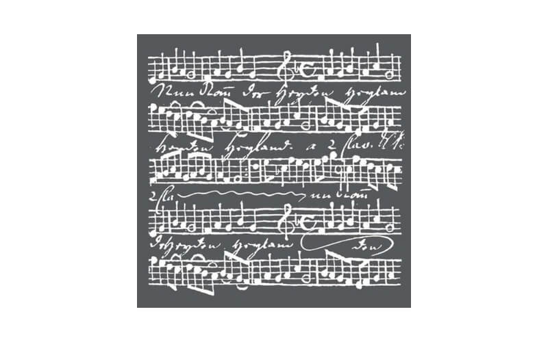 Stencil Bladmuziek 18x18cm Stamperia