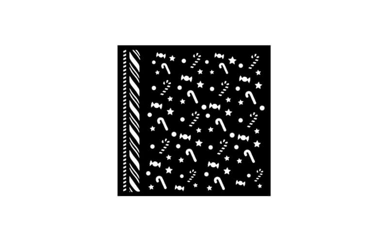 Stencil Candy Christmas Zuurstokken Stamperia 18x18cm