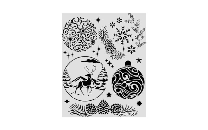 Stencil Christmas Balls 20x25 Stamperia