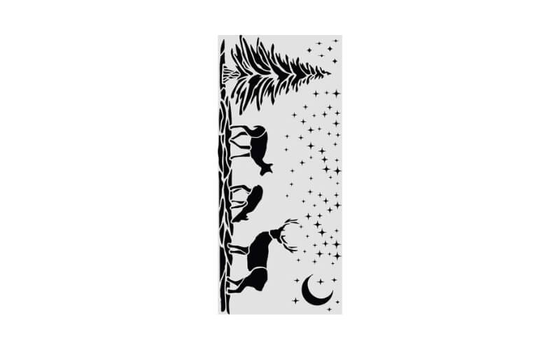 Stencil Christmas Deers 12x25 Stamperia