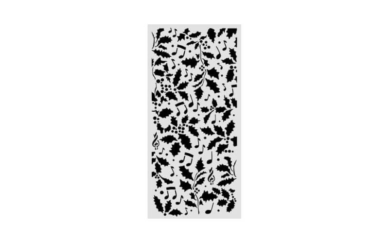 Stencil Christmas Holly and Leaves 12x25 Stamperia