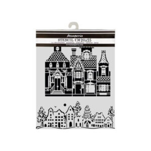 Stencil Christmas House 20x25 Stamperia
