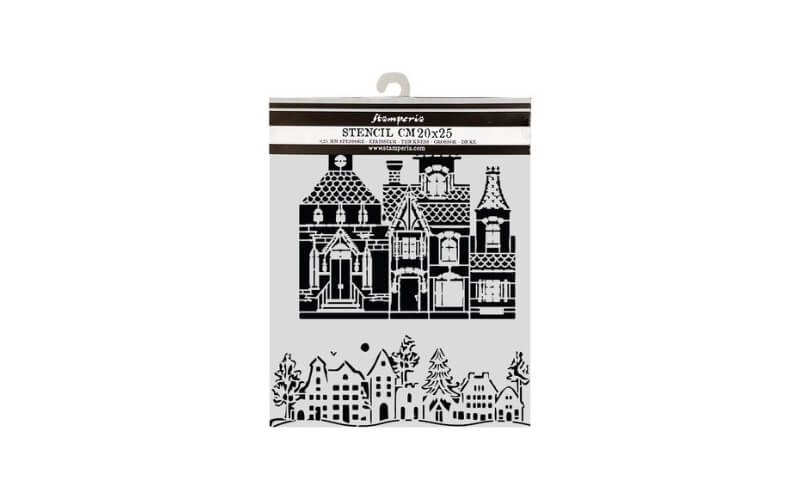 Stencil Christmas House 20x25 Stamperia