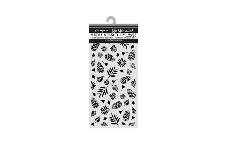 Stencil Christmas Pinecones 12x25 Stamperia