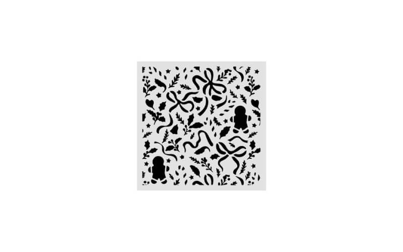 Stencil Christmas Ribbons 12x12 Stamperia