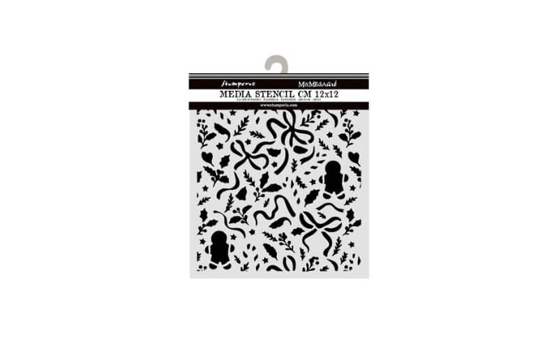 Stencil Christmas Ribbons 12x12 Stamperia