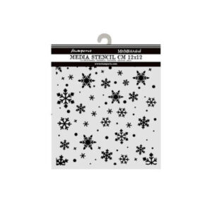 Stencil Christmas Snowflakes Pattern 12x12 Stamperia
