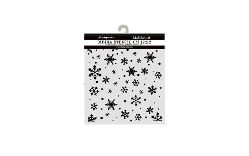 Stencil Christmas Snowflakes Pattern 12x12 Stamperia