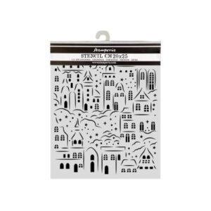 Stencil Christmas Village 20x25 Stamperia