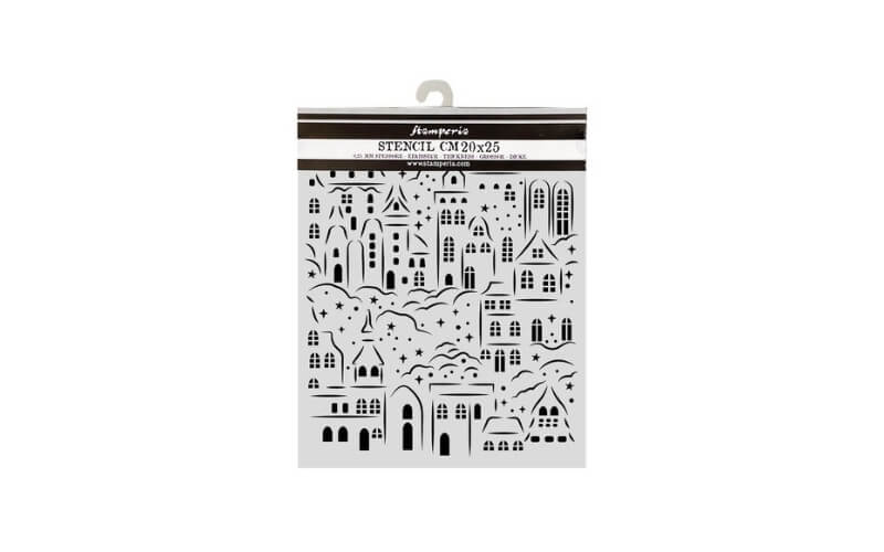 Stencil Christmas Village 20x25 Stamperia
