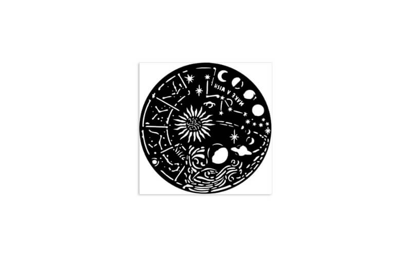 Stencil Cosmos Cirkel 12x12cm Stamperia