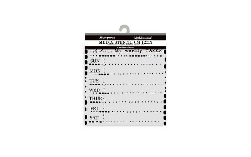Stencil Dagboek Week Planner 12x12cm Stamperia