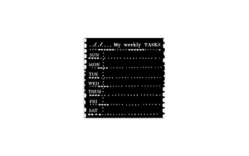 Stencil Dagboek Week Planner 12x12cm Stamperia