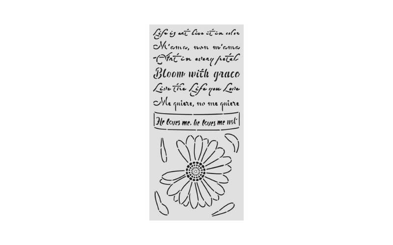 Stencil Daisy Art He Loves Me 12x25 Stamperia