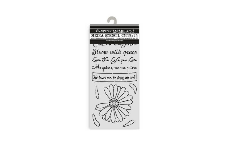 Stencil Daisy Art He Loves Me 12x25 Stamperia