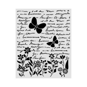 Stencil Daisy Art Letter and Butterfly 20x25 Stamperia