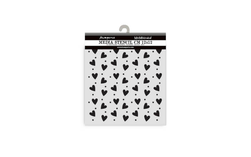 Stencil Family Heart Texture 12x12 Stamperia