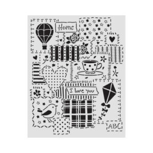 Stencil Family Patchwork 20x25 Stamperia