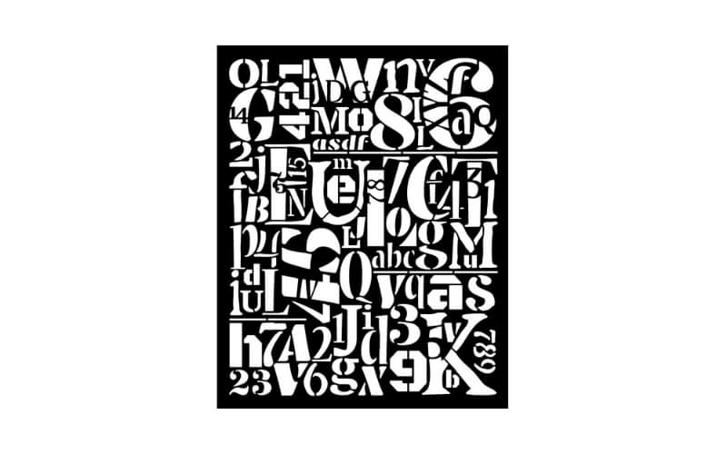 Stencil Furry Friends Cijfers en Letters 20x25 Stamperia