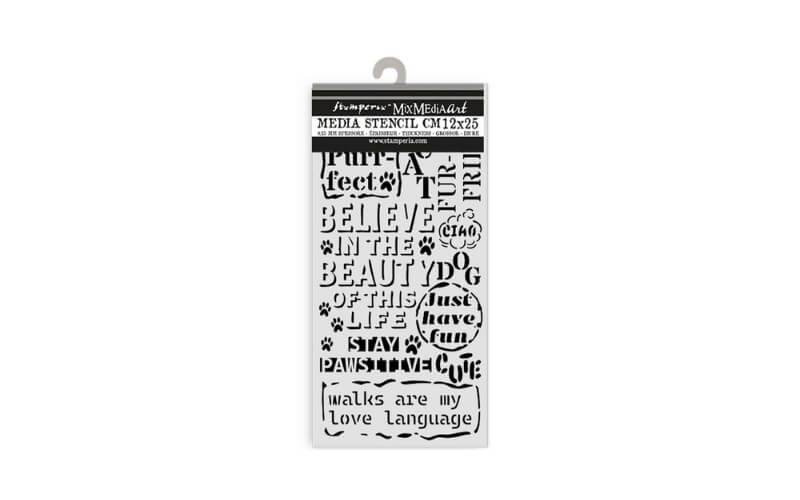 Stencil Furry Friends Quotes patroon 12x25 Stamperia