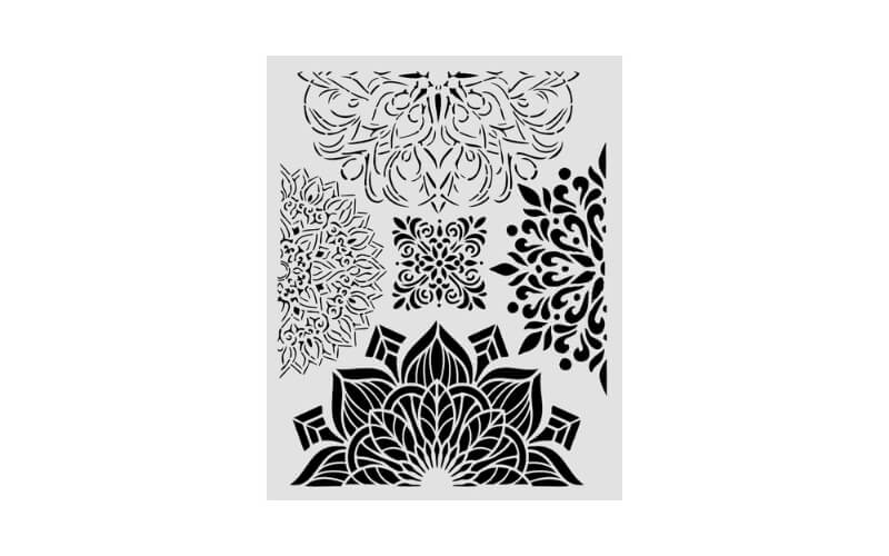 Stencil Gardens of Time Half Friezes 20x25 Stamperia