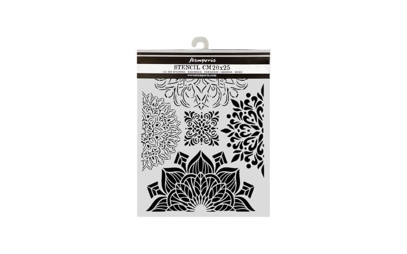 Stencil Gardens of Time Half Friezes 20x25 Stamperia